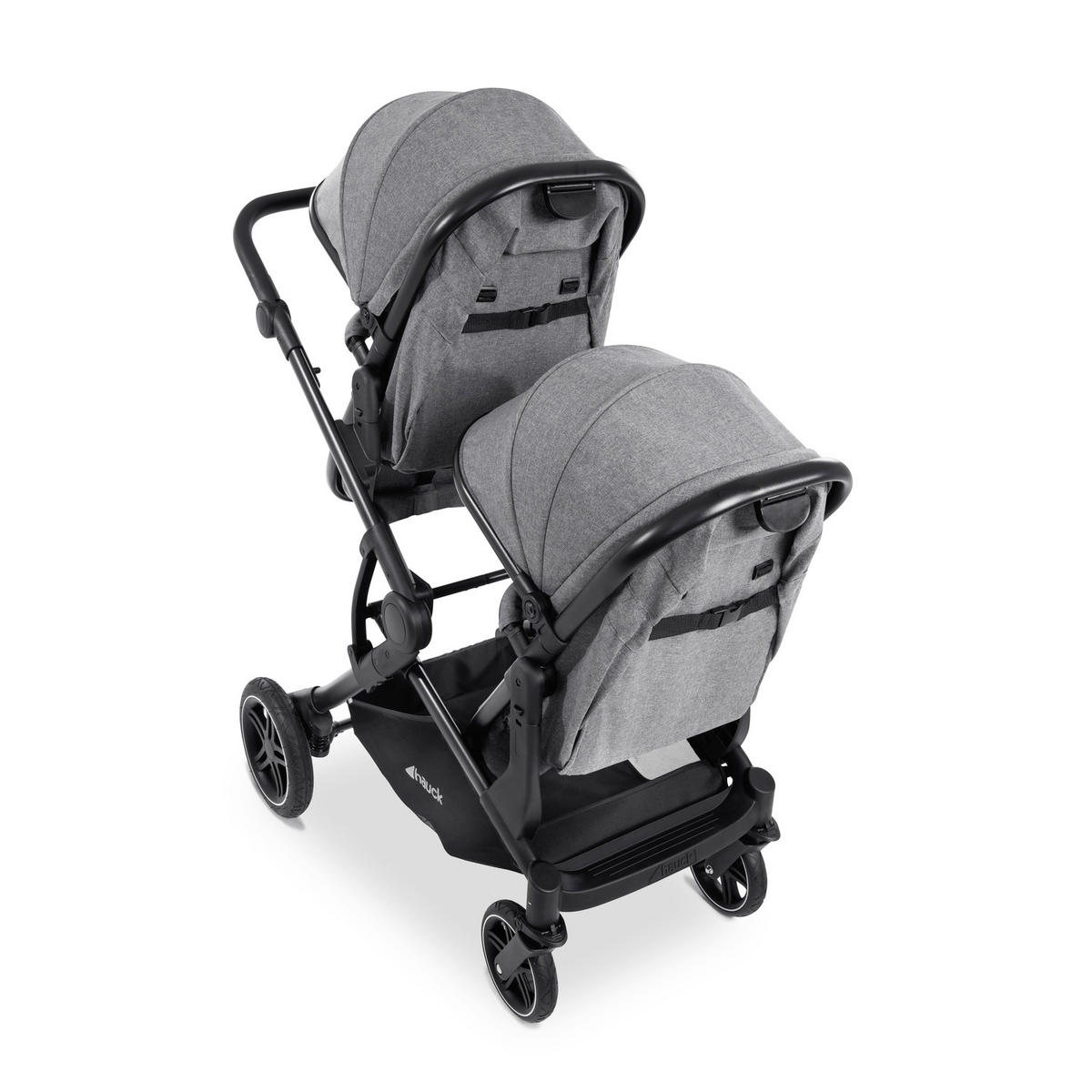 ZWILLINGSWAGEN ATLANTIK TWIN  - Schwarz/Grau, Basics, Textil/Metall (125/64/108cm) - Hauck