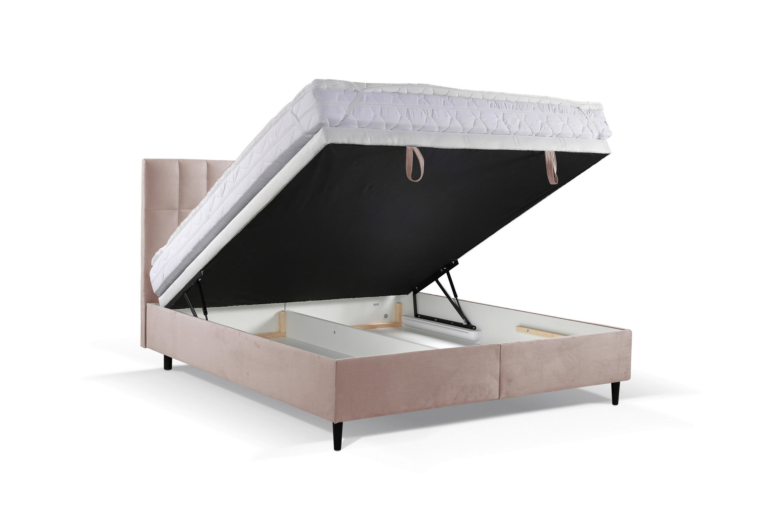 BOXBETT 180/200 cm  in Beige  - Beige/Schwarz, KONVENTIONELL, Holz/Textil (180/200cm) - Boxxx