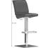 BARHOCKER Lederlook Edelstahlfarben, Grau - Edelstahlfarben/Grau, Design, Textil/Metall (42/90-115/49cm) - Novel