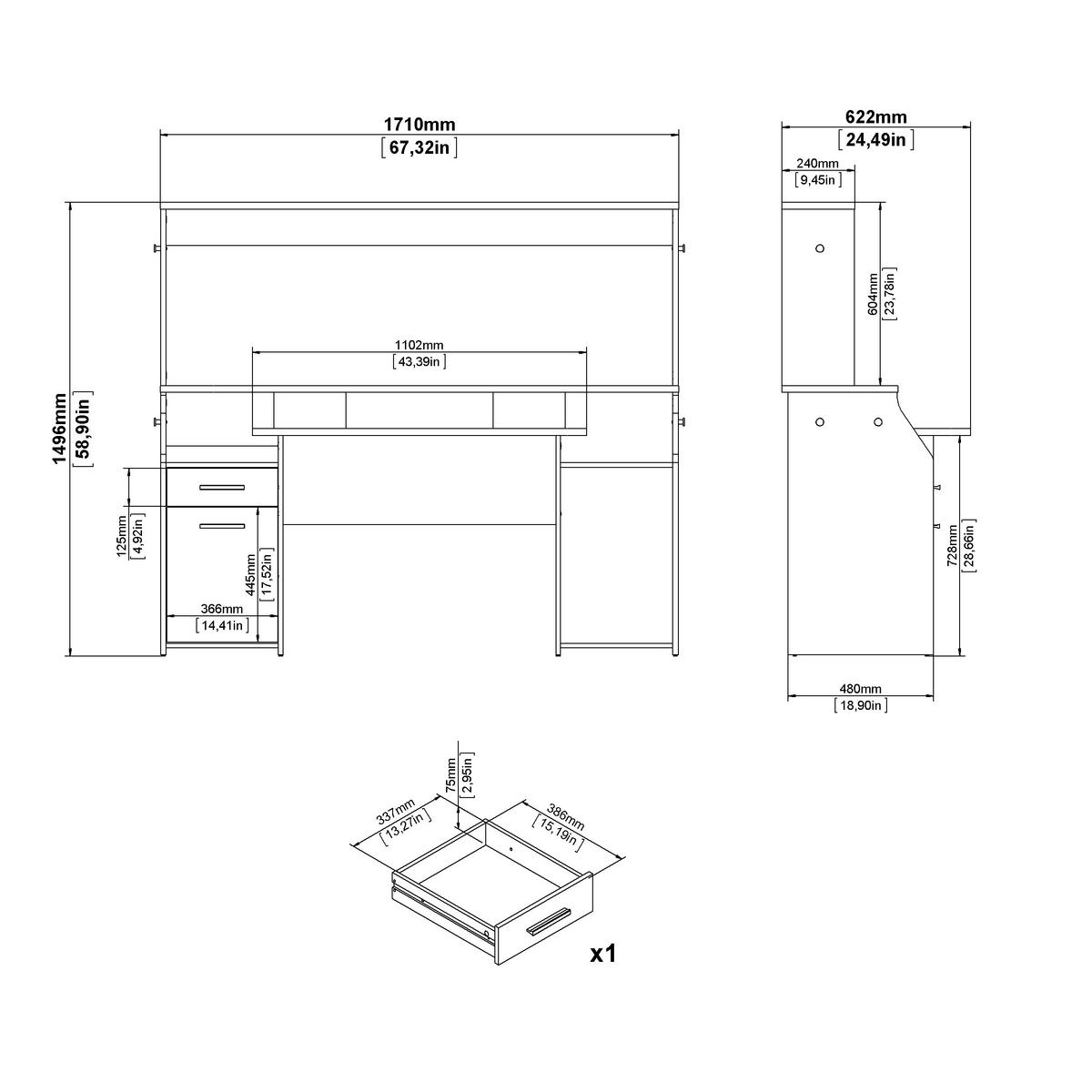 SKRIVBORD  i svart  - svart, Design, trämaterial (171/149,6/62,2cm) - Best Price