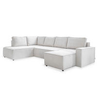 SJEDEĆA GARNITURA tekstil  bež   - bež/crna, Design, tekstil/plastika (194/322/156cm) - MID.YOU