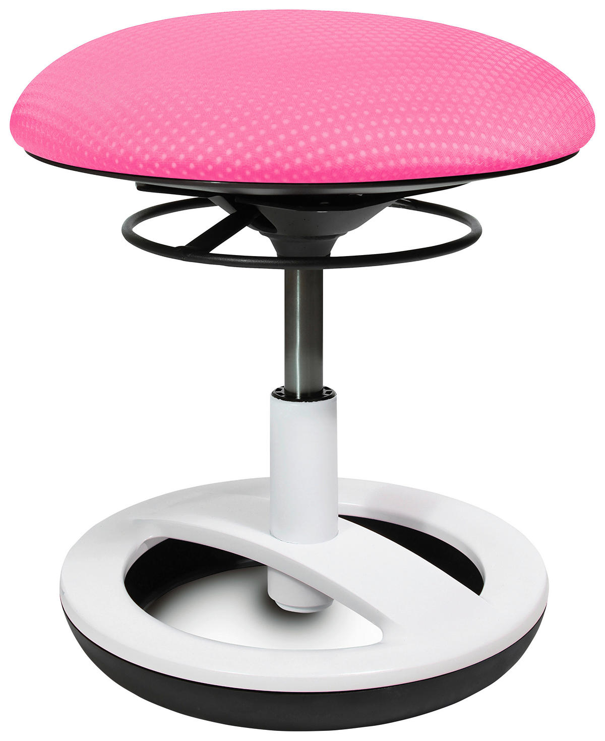 DREHHOCKER in Kunststoff, Textil Schwarz, Weiß, Pink  - Pink/Schwarz, Basics, Kunststoff/Textil (38,5/38-46/38,5cm) - Ben'n'jen
