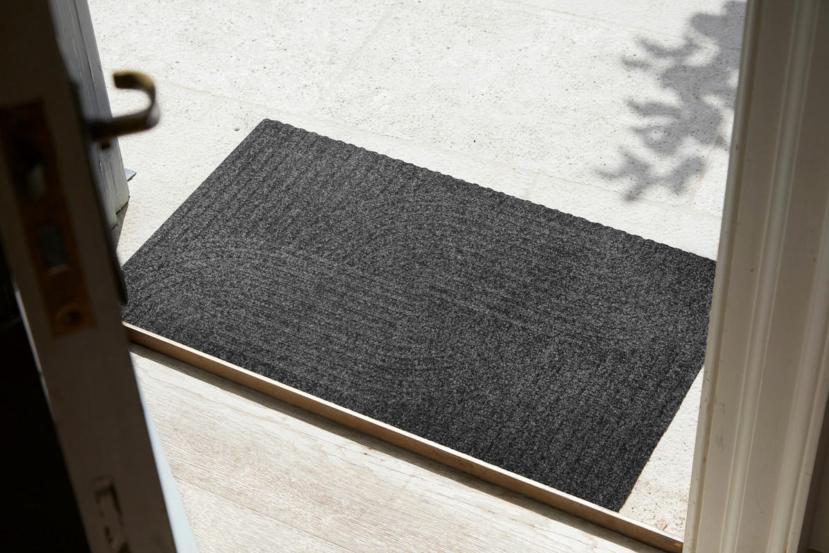 FUßMATTE 45/75 cm Loop dark grey  - Grau, Design, Kunststoff/Textil (45/75cm) - wash+dry