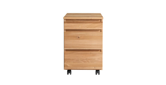 ROLLCONTAINER Asteiche massiv Eichefarben - Eichefarben, KONVENTIONELL, Holz/Kunststoff (43/65/60cm) - Linea Natura