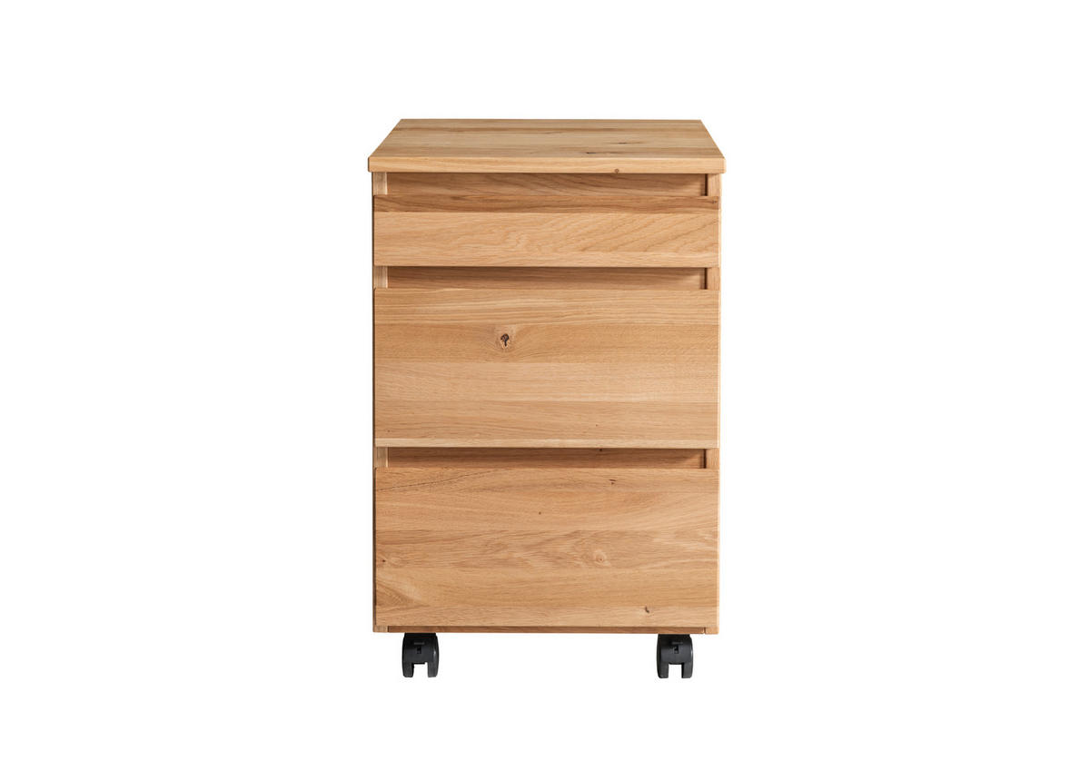 ROLLCONTAINER 43/65/60 cm  - Eichefarben, Konventionell, Holz/Kunststoff (43/65/60cm) - Linea Natura
