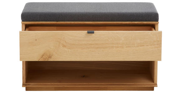 GARDEROBENBANK  in 85/50/38 cm  - Eichefarben/Anthrazit, Natur, Holz/Textil (85/50/38cm) - Linea Natura