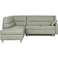 ECKSOFA in Echtleder Grau  208/226 cm  - Alufarben/Grau, KONVENTIONELL, Leder/Metall (208/226cm) - Sedda