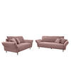 SITZGARNITUR in Cord Rosa  - Schwarz/Rosa, Design, Textil/Metall - Livetastic