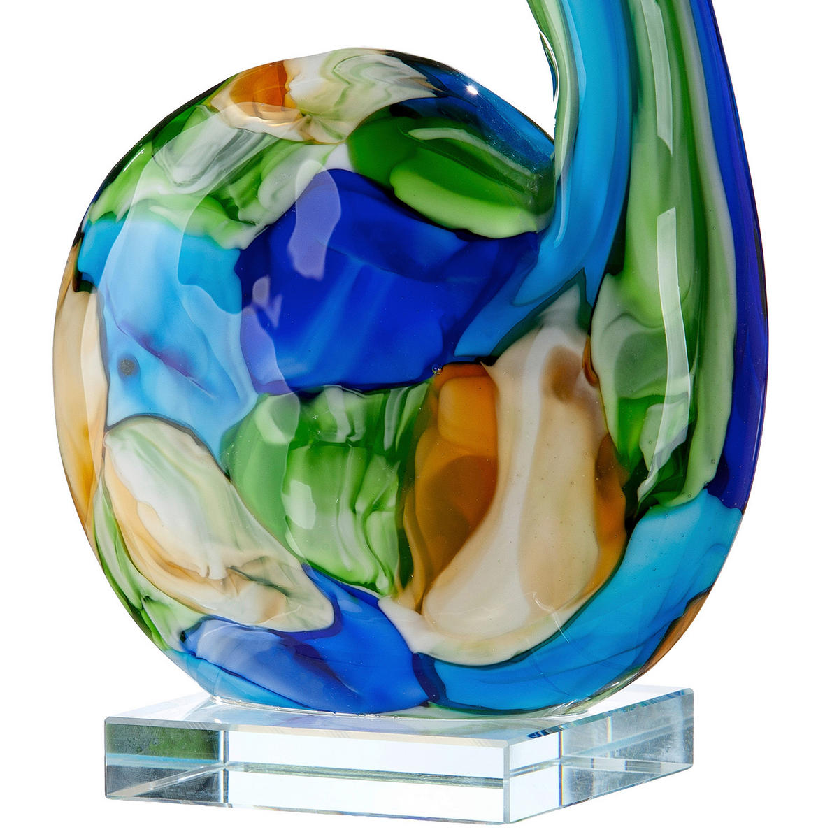SKULPTUR - Blau/Braun, Basics, Glas (23/50/10cm)