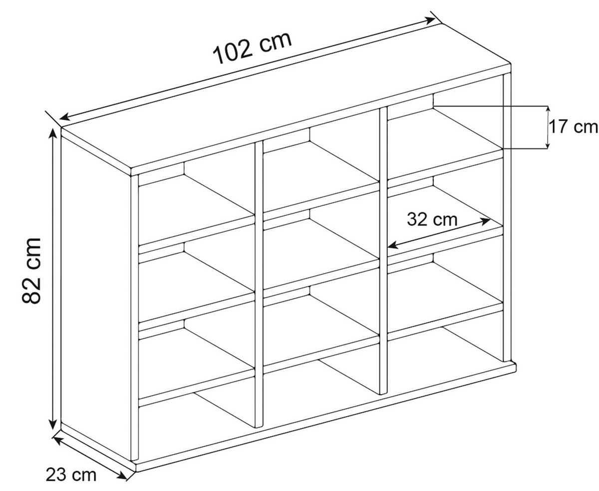 REGAL Weiß, Honigeiche  - Honigeiche/Weiß, Design, Holzwerkstoff (102/82/23cm) - MID.YOU