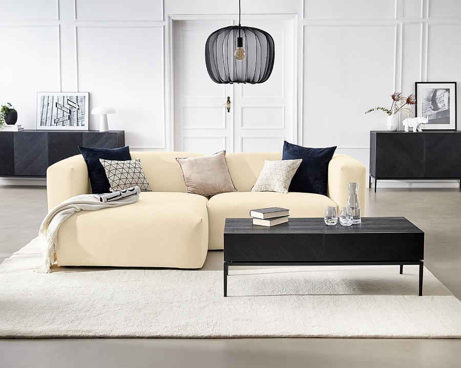 ECKSOFA  in Struktur Beige  255/160 cm  - Beige, MODERN, Textil (255/160cm) - Trendmanufaktur