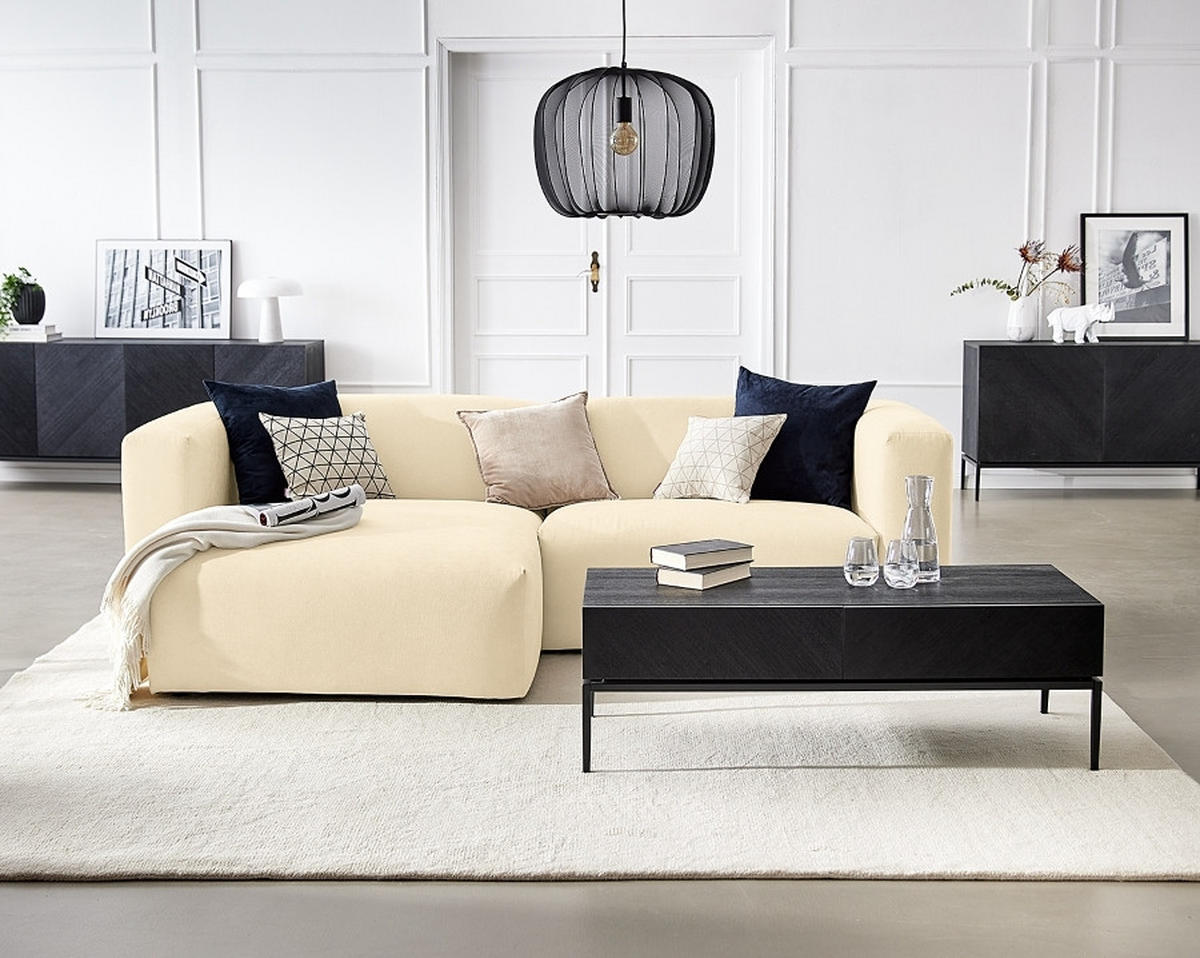 ECKSOFA  in Struktur Beige  255/160 cm  - Beige, MODERN, Textil (255/160cm) - Trendmanufaktur