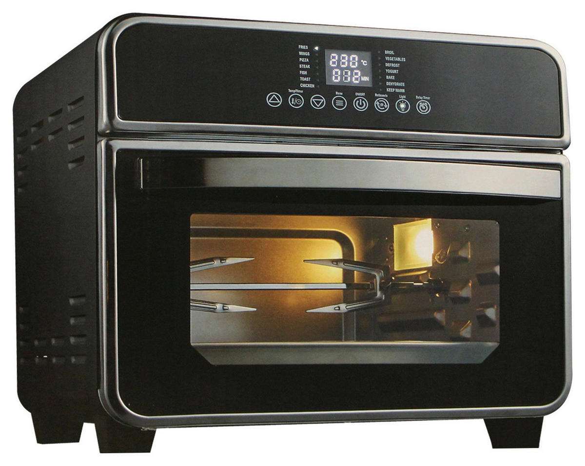 HEIßLUFTFRITTEUSE 15 l  - Schwarz Hochglanz, KONVENTIONELL, Glas/Kunststoff (35/33/28cm) - Atrigo