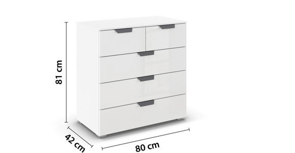 KOMMODE in 80/81/42 cm - Dunkelgrau/Weiß, Design, Glas/Holzwerkstoff (80/81/42cm) - Carryhome
