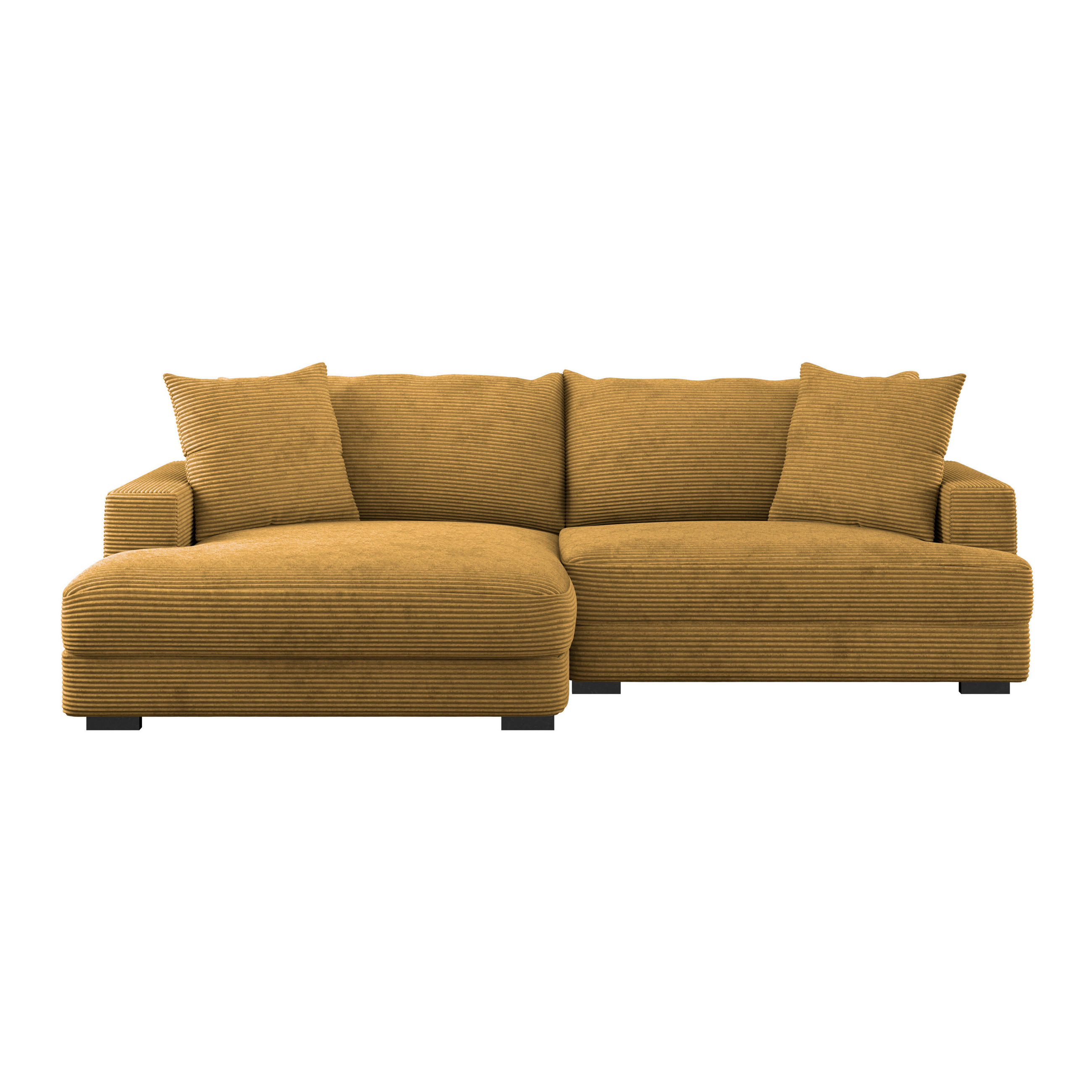 ECKSOFA Senfgelb Cord  - Senfgelb/Schwarz, MODERN, Textil (180/265cm) - P & B