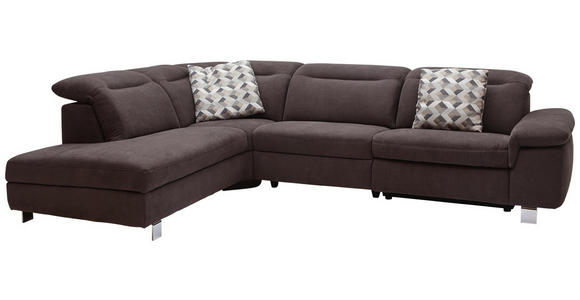 WOHNLANDSCHAFT in Textil Braun - Chromfarben/Braun, Design, Textil/Metall (231/305cm) - Dieter Knoll