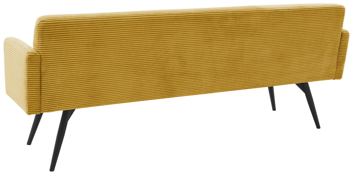 SITZBANK in Textil Gelb  - Gelb/Schwarz, Design, Textil/Metall (216/86/68cm) - Dieter Knoll