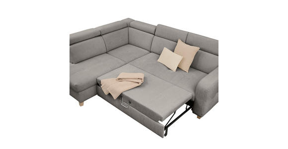 ECKSOFA inkl. Funktionen Dunkelgrau Samt - Dunkelgrau, Design, Holz/Textil (206/261cm) - Venda