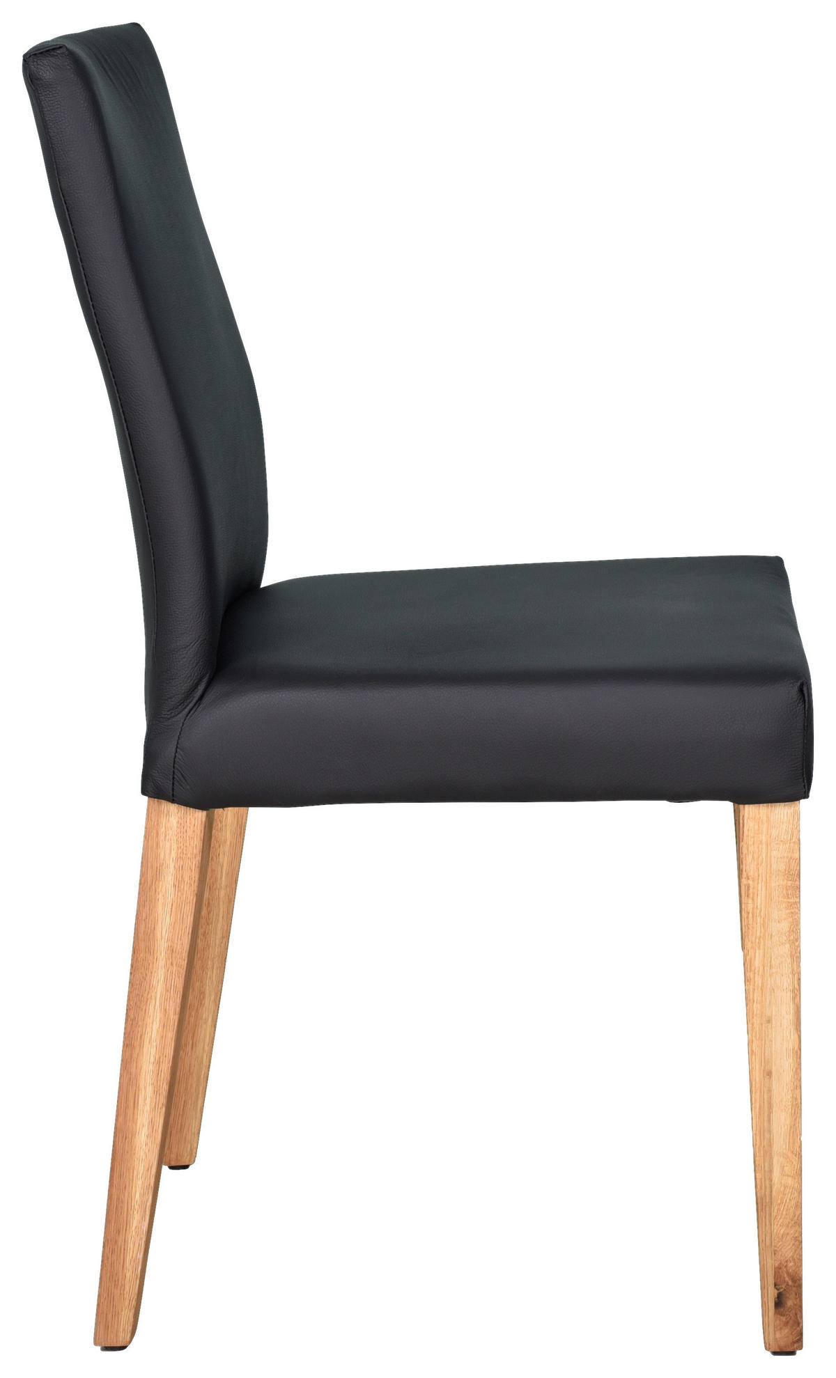 STUHL Echtleder  - Eichefarben/Schwarz, Konventionell, Leder/Holz (45/89/44cm)