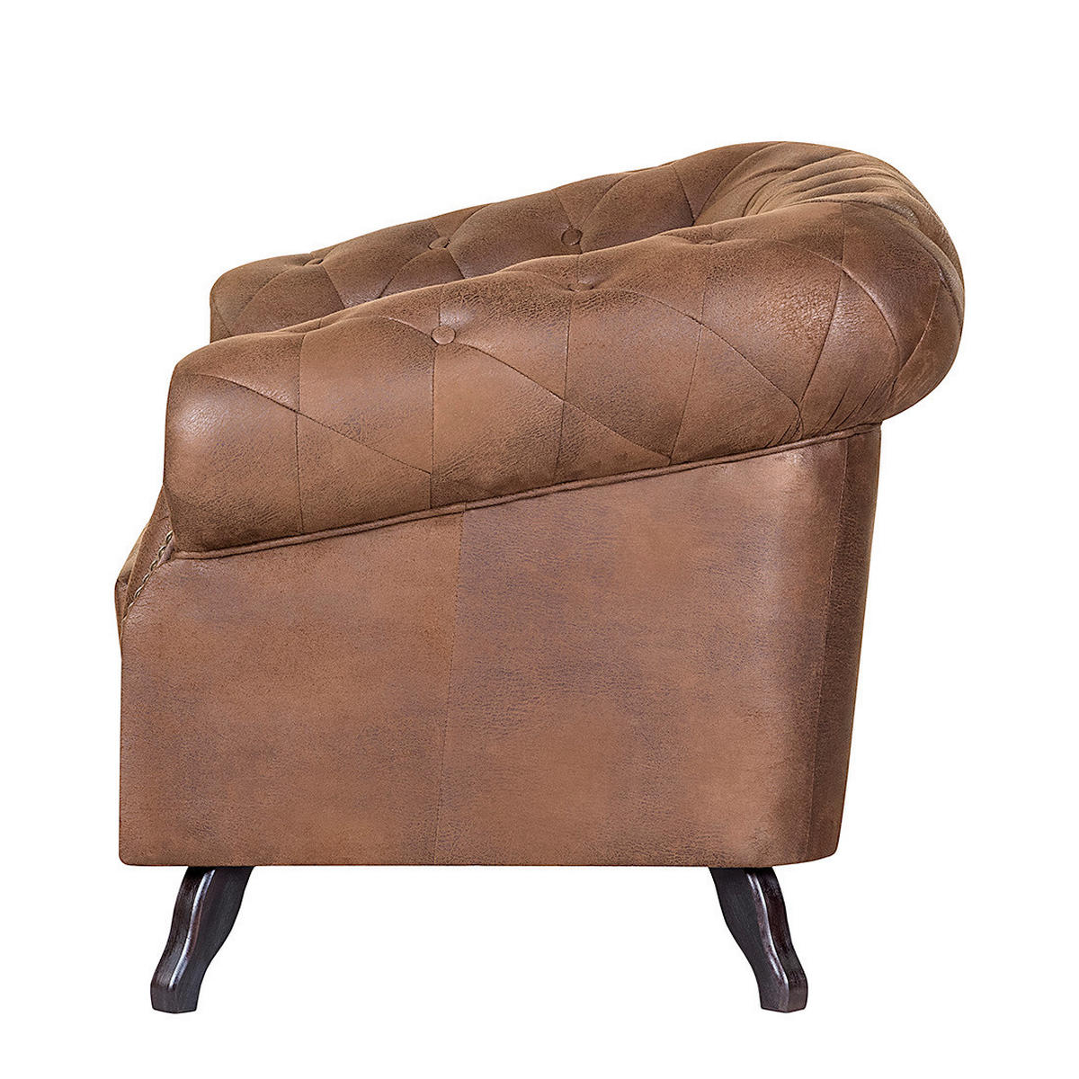 SESSEL in Lederlook Braun  - Braun, Design, Holz/Textil (110/82/90cm) - P & B