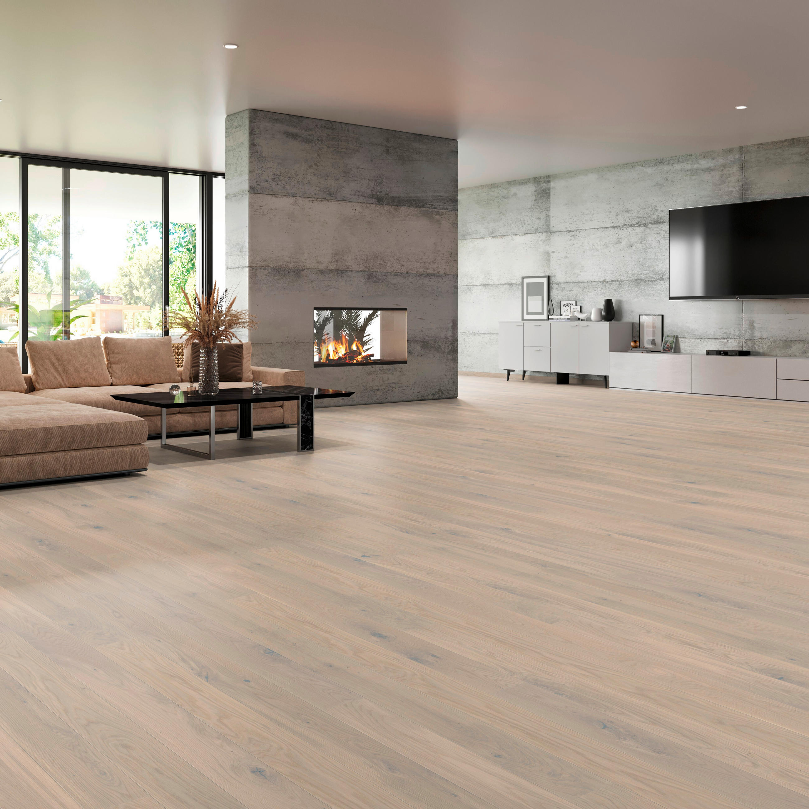 LANDHAUSDIELE Rustico Trend Eiche Edelweiss 100014701  per  m² - Design, Holz (220,5/17,6/1,3cm) - Tilo