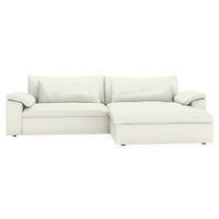 ECKSOFA  Chenille Creme  - Creme/Schwarz, Modern, Kunststoff/Textil (306/198cm) - Carryhome