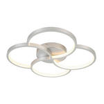 DECKENLEUCHTE  52/5,5 cm    - Silberfarben/Weiß, Trend, Kunststoff/Metall (52/5,5cm) - Novel