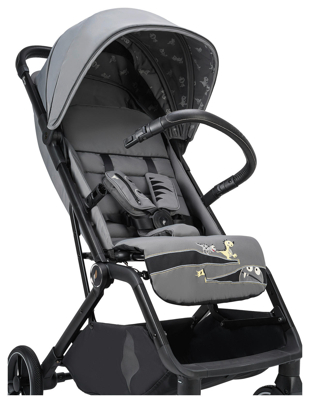 BUGGY Boogy 2 Monster  - Hellgrau/Schwarz, Basics, Textil/Metall (51/105/84,5cm) - Osann