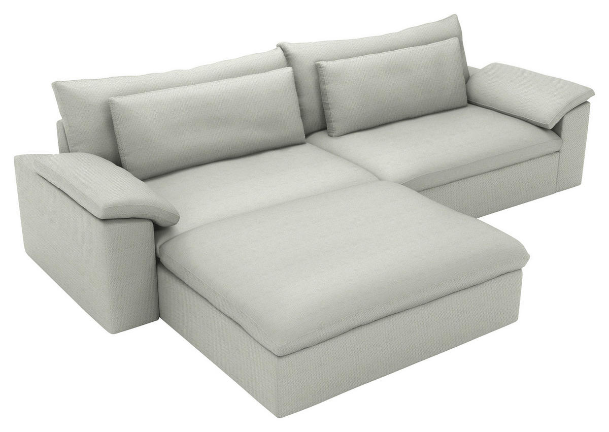 ECKSOFA  Chenille Naturfarben  - Schwarz/Naturfarben, Modern, Kunststoff/Textil (198/306cm) - Carryhome