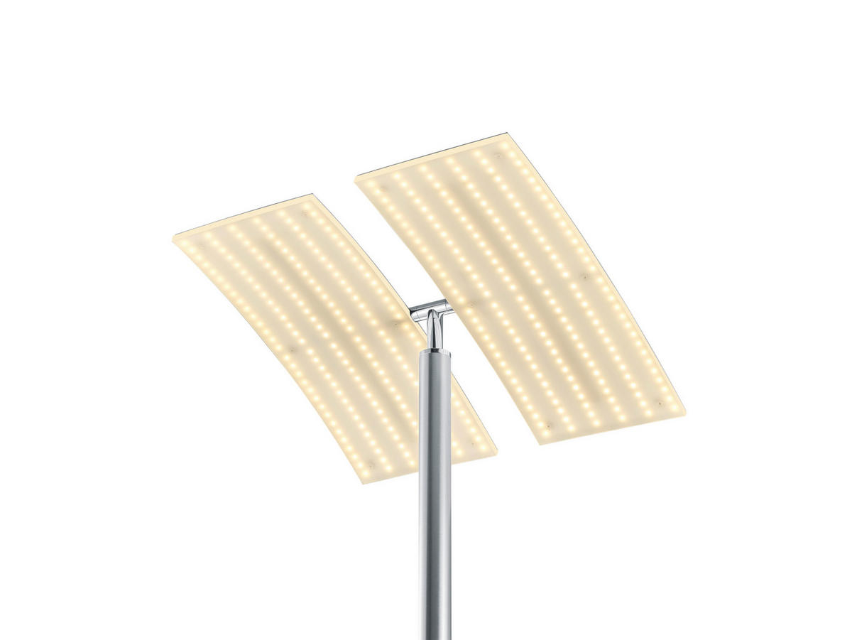 LED-STEHLEUCHTE 50/185 cm    - Nickelfarben, Design, Metall (50/185cm) - Hell