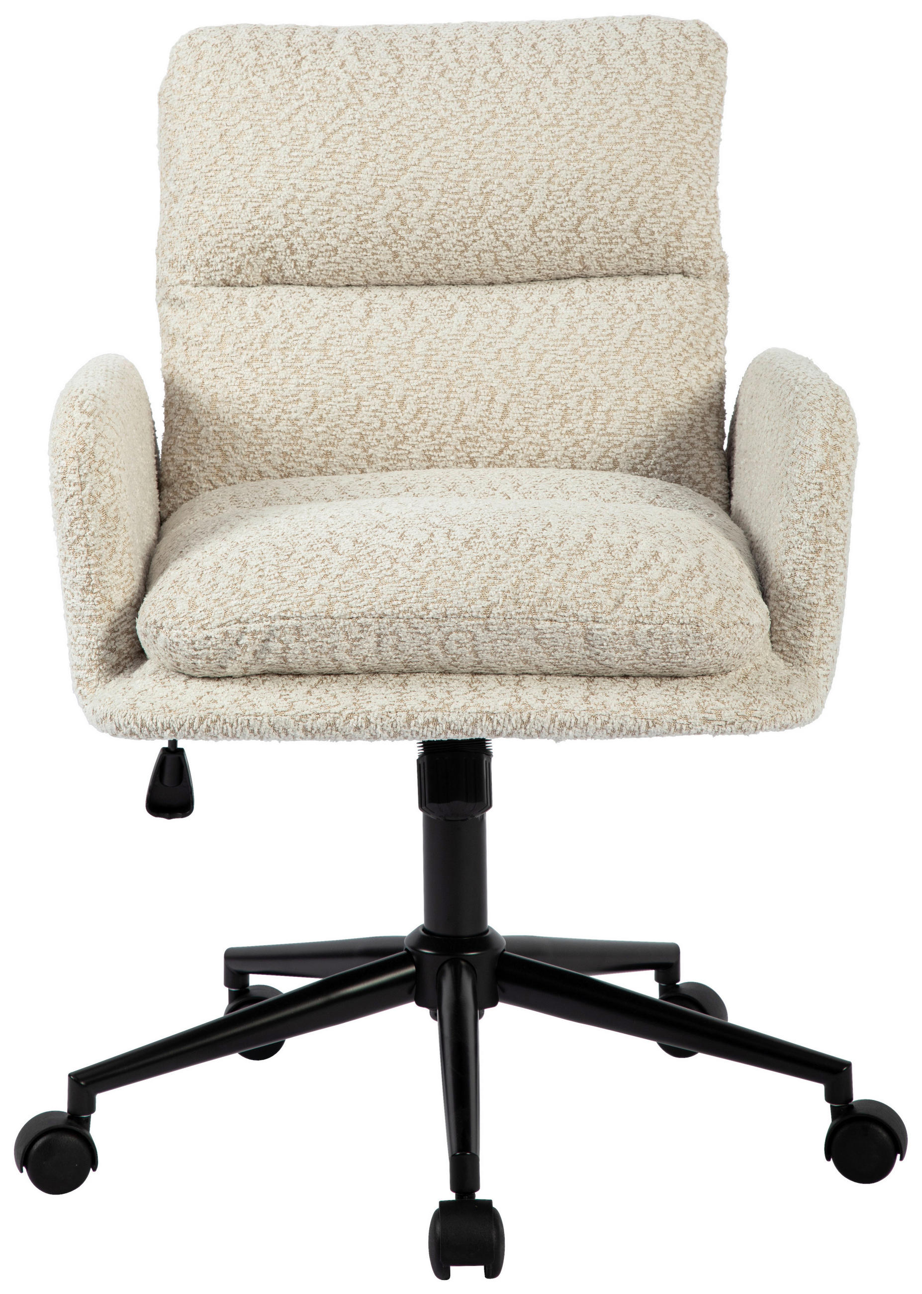 DREHSTUHL Bouclé Schwarz, Beige  - Beige/Schwarz, MODERN, Kunststoff/Textil (58/86/96/65cm) - MID.YOU