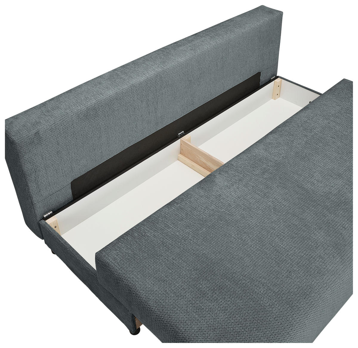 SCHLAFSOFA Chenille Dunkelgrau  - Dunkelgrau/Schwarz, KONVENTIONELL, Kunststoff/Textil (201/72/98cm) - Carryhome