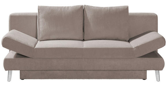 SCHLAFSOFA in Cord Beige  - Chromfarben/Beige, Design, Textil/Metall (200/85/90cm) - Xora