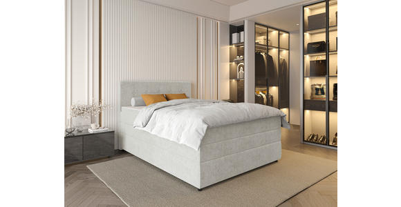 BOXSPRINGBETT 140/200 cm in Creme - Creme/Schwarz, KONVENTIONELL, Kunststoff/Textil (140/200cm) - Carryhome