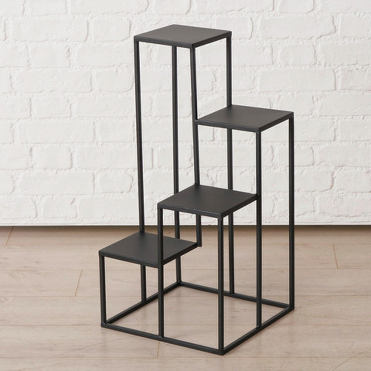 BLUMENTREPPE  - Schwarz, Basics, Metall (34/34/68cm) - Boltze Home
