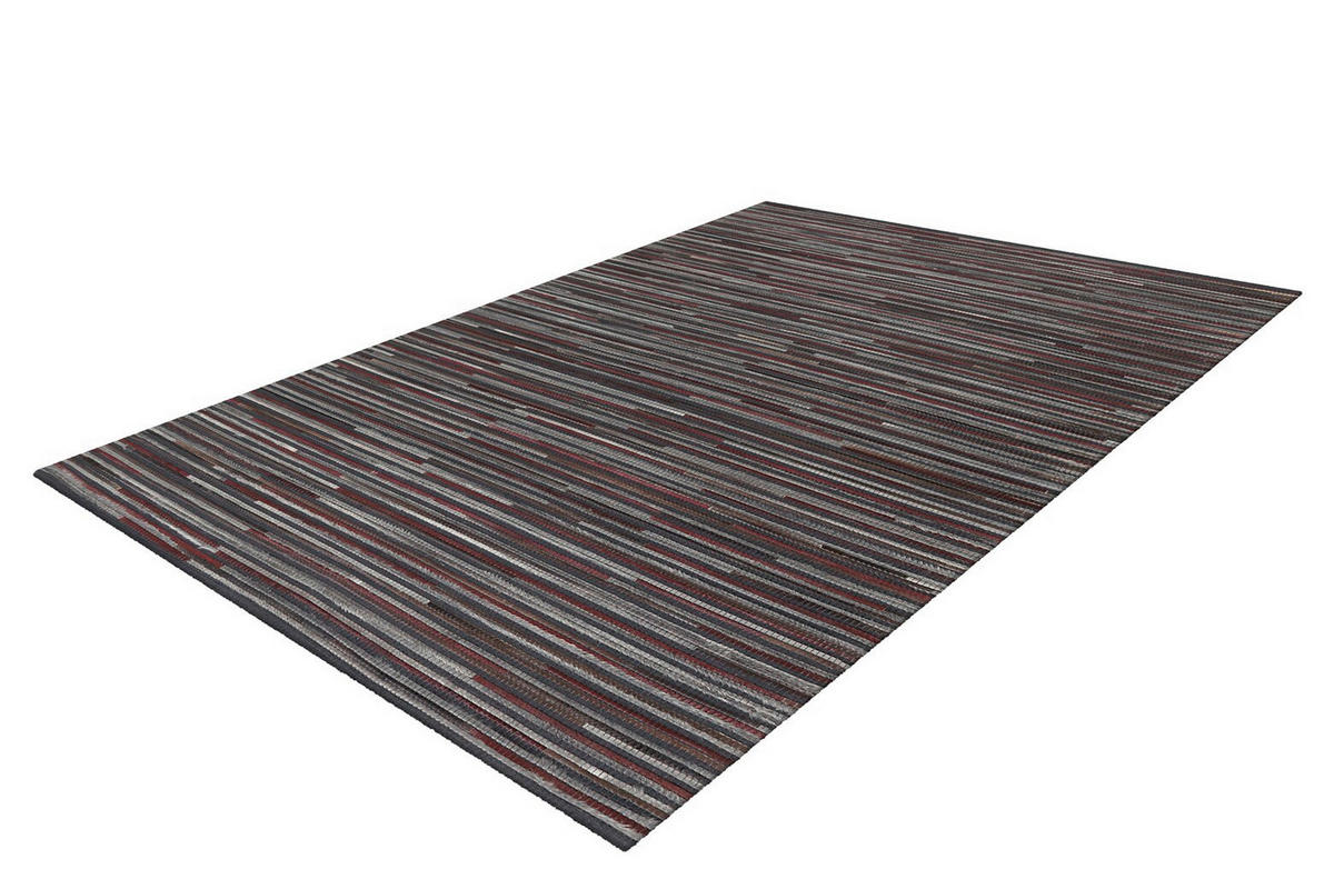 FLACHWEBETEPPICH  Wohnzimmer 120/180 cm Anthrazit rechteckig  - Anthrazit, Basics, Leder/Textil (120/180cm) - Kayoom
