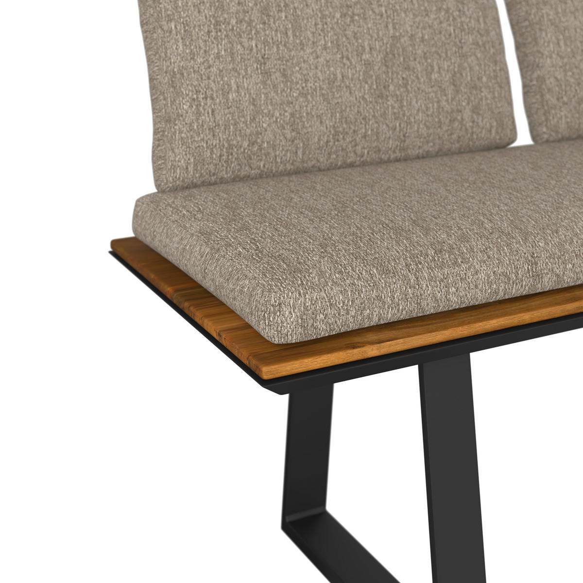 GARTENBANK 200/79/57 cm Recyclingholz, Teakholz  Aluminium, Stahl  - Anthrazit/Grau, Design, Holz/Textil (200/79/57cm) - Amatio