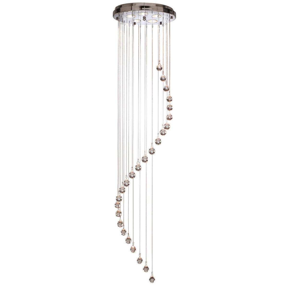DECKENLEUCHTE  30/180 cm    - Chromfarben, Design, Glas/Metall (30/180cm)