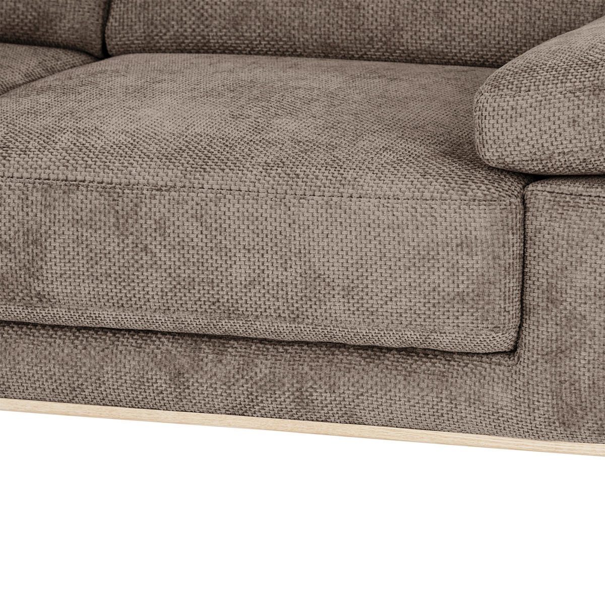 ECKSOFA ROYCE Schlammfarben Struktur  - Schlammfarben/Schwarz, MODERN, Textil/Metall (194/283cm) - MID.YOU