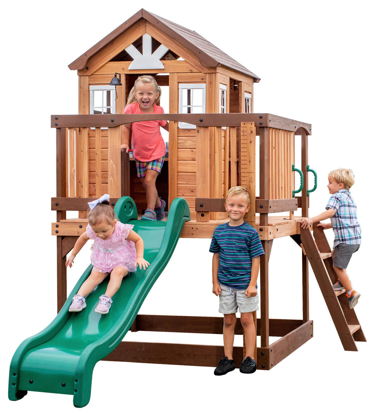 LEKTORN 190/230/310 cm SPIELTURM ECHO HEIGHTS  - grön/brun, Klassisk, trä/plast (190/230/310cm)