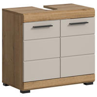WASCHBECKENUNTERSCHRANK 60/56/34 cm  - Kaschmir/Schwarz, MODERN, Holzwerkstoff/Kunststoff (60/56/34cm) - MID.YOU