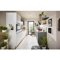 EINBAUKÜCHE MANHATTAN UNI  - Weiß/Grau, Design, Holzwerkstoff - Nolte Küchen
