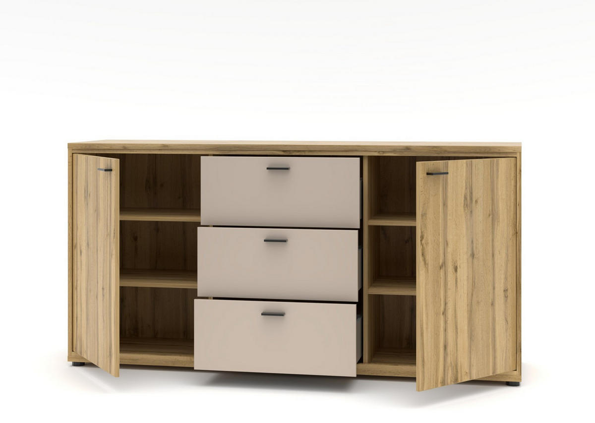 SIDEBOARD 170/86/49 cm  in Eichefarben, Kaschmir  - Kaschmir/Eichefarben, Design, Holzwerkstoff/Metall (170/86/49cm) - Livetastic