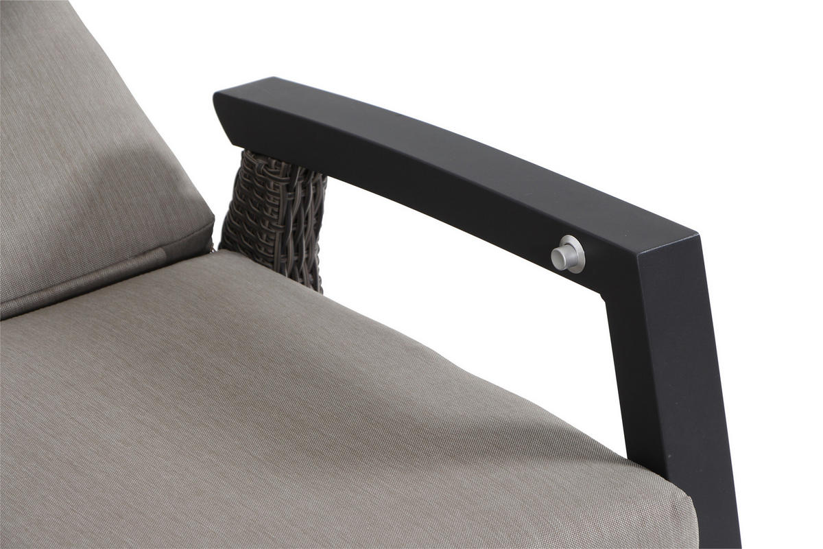 LOUNGEGARNITUR 4-teilig   72/206/103 cm Aluminium  - Grau, Basics, Keramik/Kunststoff (72/206/103cm) - Siena Garden