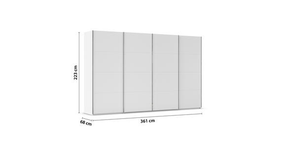 SCHWEBETÜRENSCHRANK 361/223/68 cm 4-türig Weiß  - Chromfarben/Weiß, Design, Holzwerkstoff/Metall (361/223/68cm) - Novel