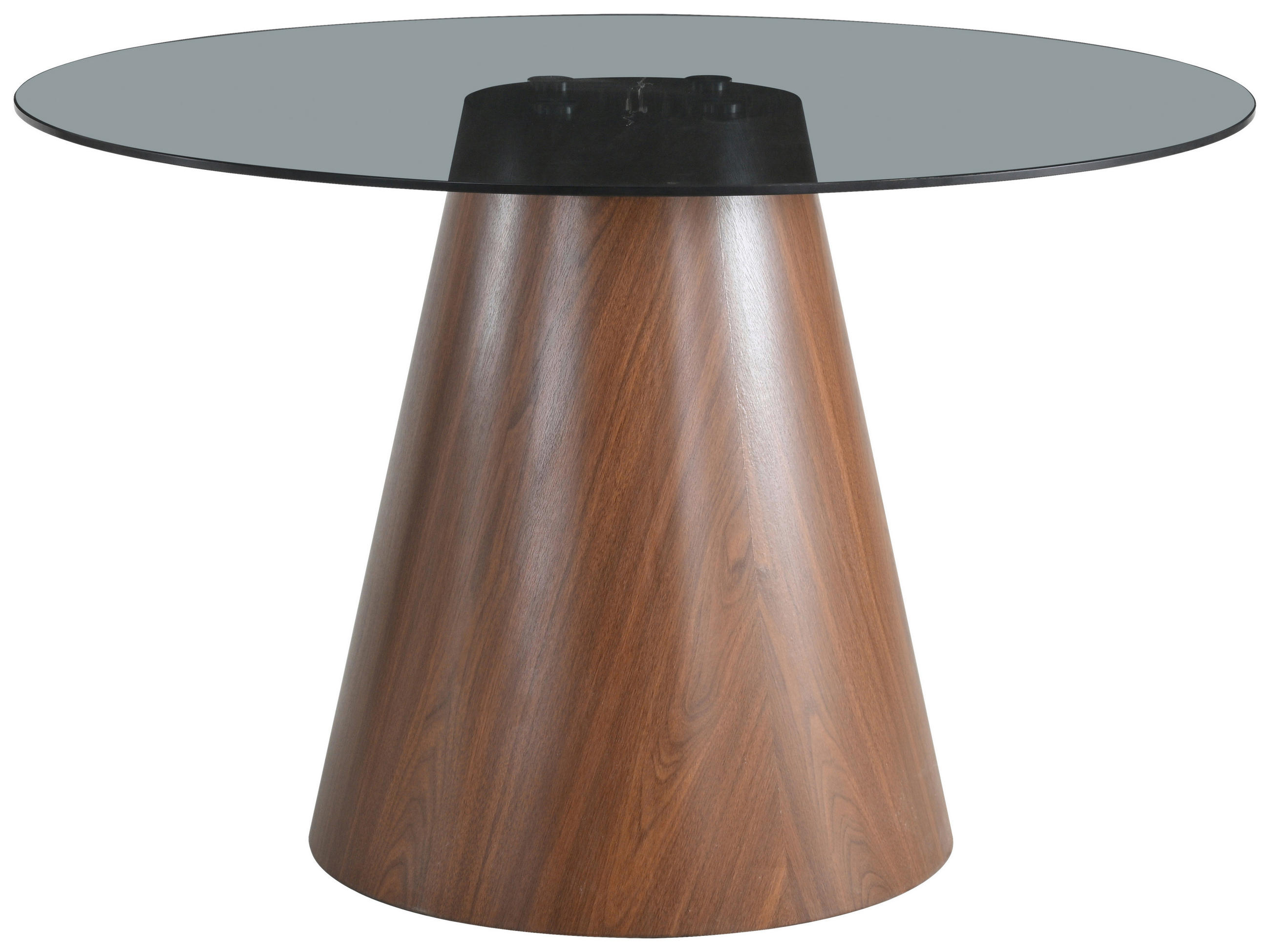ESSTISCH Nachbildung  Glas, Holzwerkstoff rund Beige, Walnussfarben  - Beige/Walnussfarben, MODERN, Glas/Holzwerkstoff (120/75cm) - MID.YOU