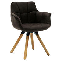 ARMLEHNSTUHL  in Mikrofaser  - Eichefarben/Mokka, KONVENTIONELL, Holz/Textil (67/85/60cm) - Musterring