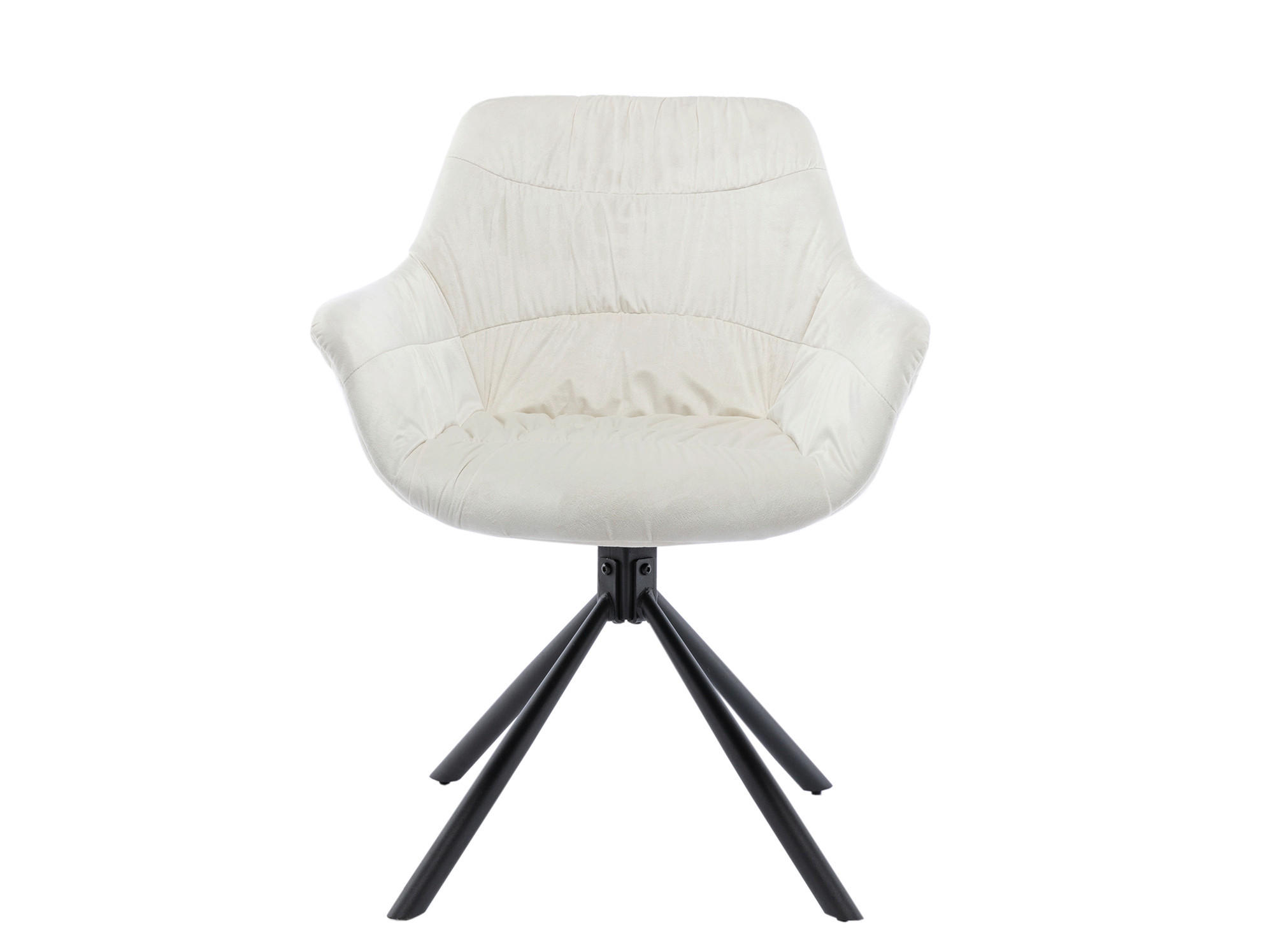 ARMLEHNSTUHL  in Samt  - Creme/Schwarz, MODERN, Textil/Metall (64/82/63cm) - Livetastic