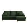 ECKSOFA Dunkelgrün Cord  - Dunkelgrün/Naturfarben, Design, Holz/Textil (228/150cm) - P & B