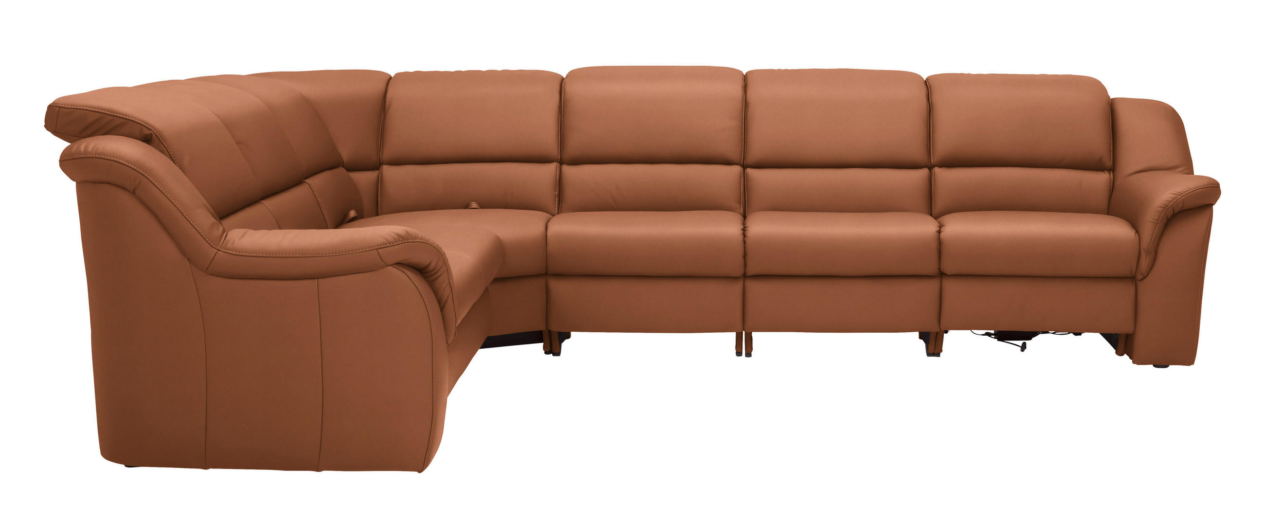ECKSOFA  in Echtleder Aprikose  260/324 cm  - Aprikose/Schwarz, KONVENTIONELL, Leder/Kunststoff (260/324cm) - Cantus